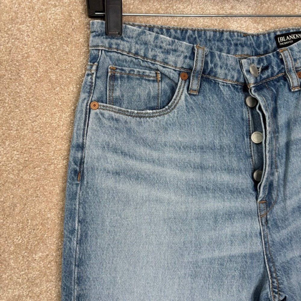 BLANKNYC Jeans Women's 28 Blue Distressed Baxter Ribcage Straight Leg High Rise - Picture 3 of 8